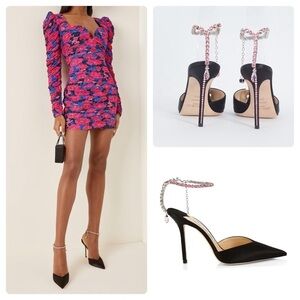 Jimmy Choo Saeda Crystal Heel Pumps